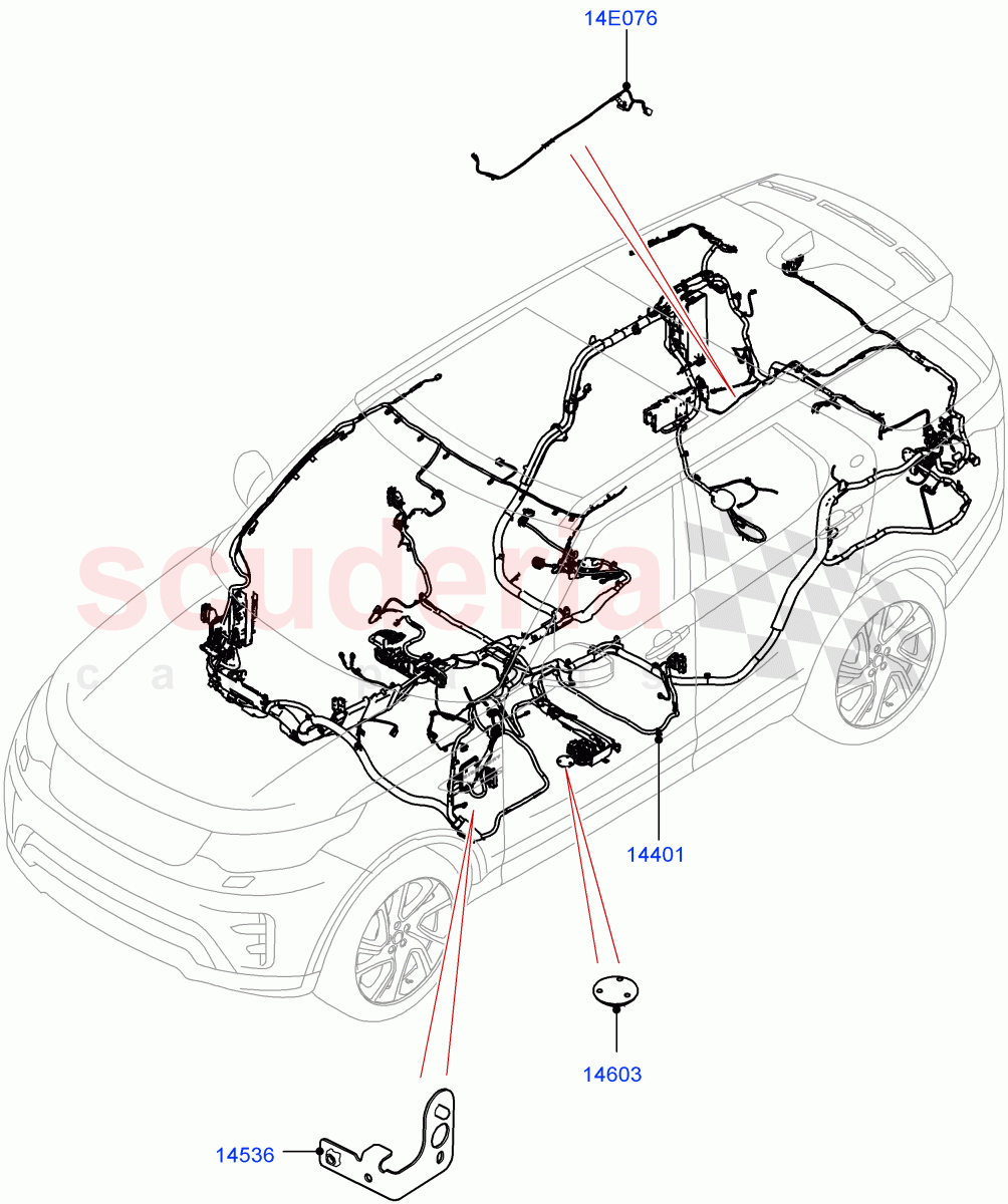 Main Harness (Solihull Plant Build) ((V) FROMHA000001) of Land Rover Land Rover Discovery 5 (2017+) [2.0 Turbo Petrol AJ200P]