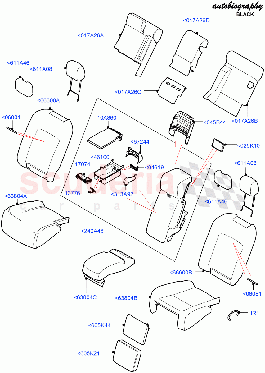 Rear Seat Covers(2S AL Leather Diamond,40/20/40 Super Slouch Rear Seat)((V)FROMJA000001) of Land Rover Land Rover Range Rover (2012-2021) [3.0 DOHC GDI SC V6 Petrol]