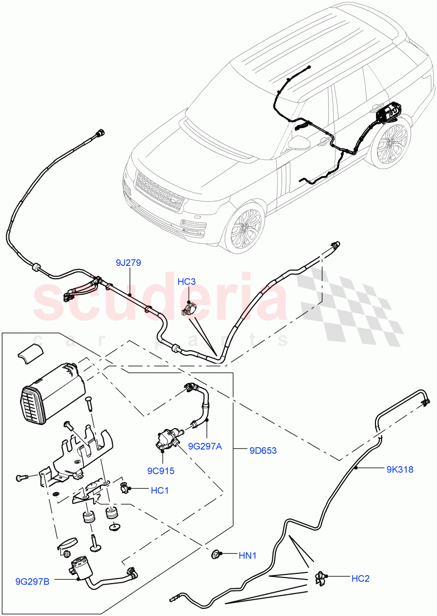 Fuel Lines(Rear)(3.0L DOHC GDI SC V6 PETROL,(+)"CDN/MEX/USA")((V)TOEA999999) of Land Rover Land Rover Range Rover (2012-2021) [3.0 DOHC GDI SC V6 Petrol]