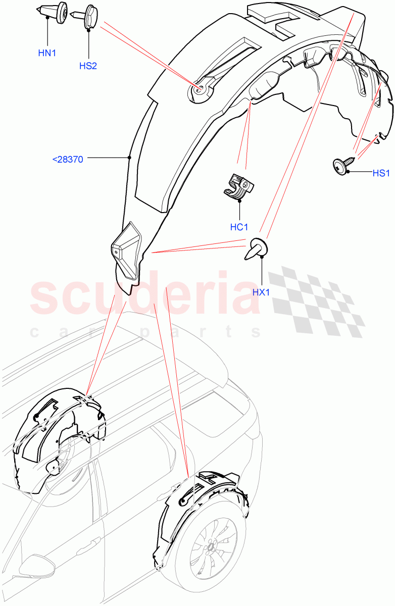 Side Panels - Inner (Wheelhouse) (Halewood (UK)) of Land Rover Land Rover Discovery Sport (2015+) [1.5 I3 Turbo Petrol AJ20P3]
