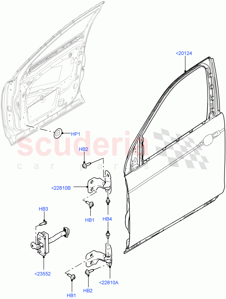 Front Doors, Hinges & Weatherstrips (Weatherstrips And Seals) (Changsu (China)) ((V) FROMFG000001) of Land Rover Land Rover Discovery Sport (2015+) [2.0 Turbo Petrol GTDI]