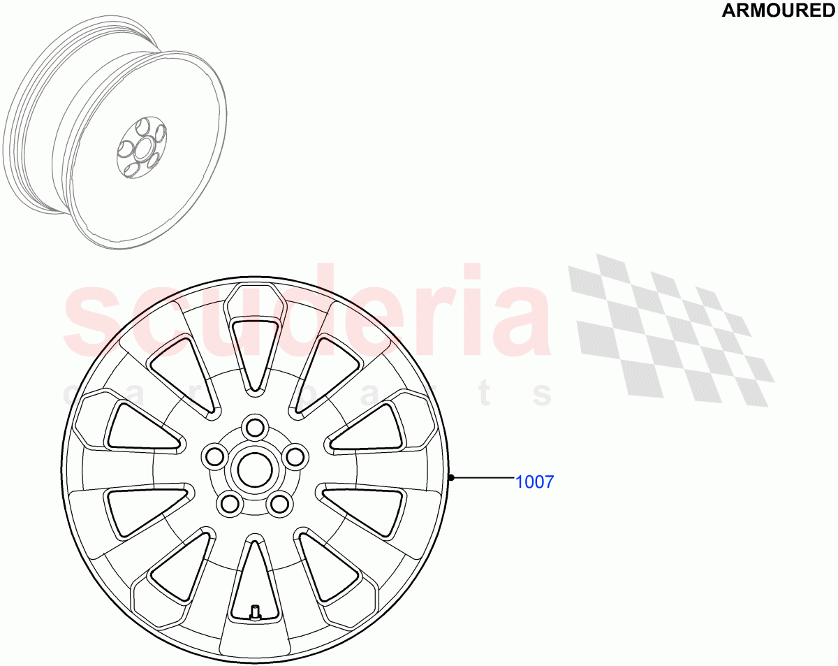 Wheels (Armoured) ((V) FROMEA000001) of Land Rover Land Rover Range Rover (2012-2021) [2.0 Turbo Petrol GTDI]