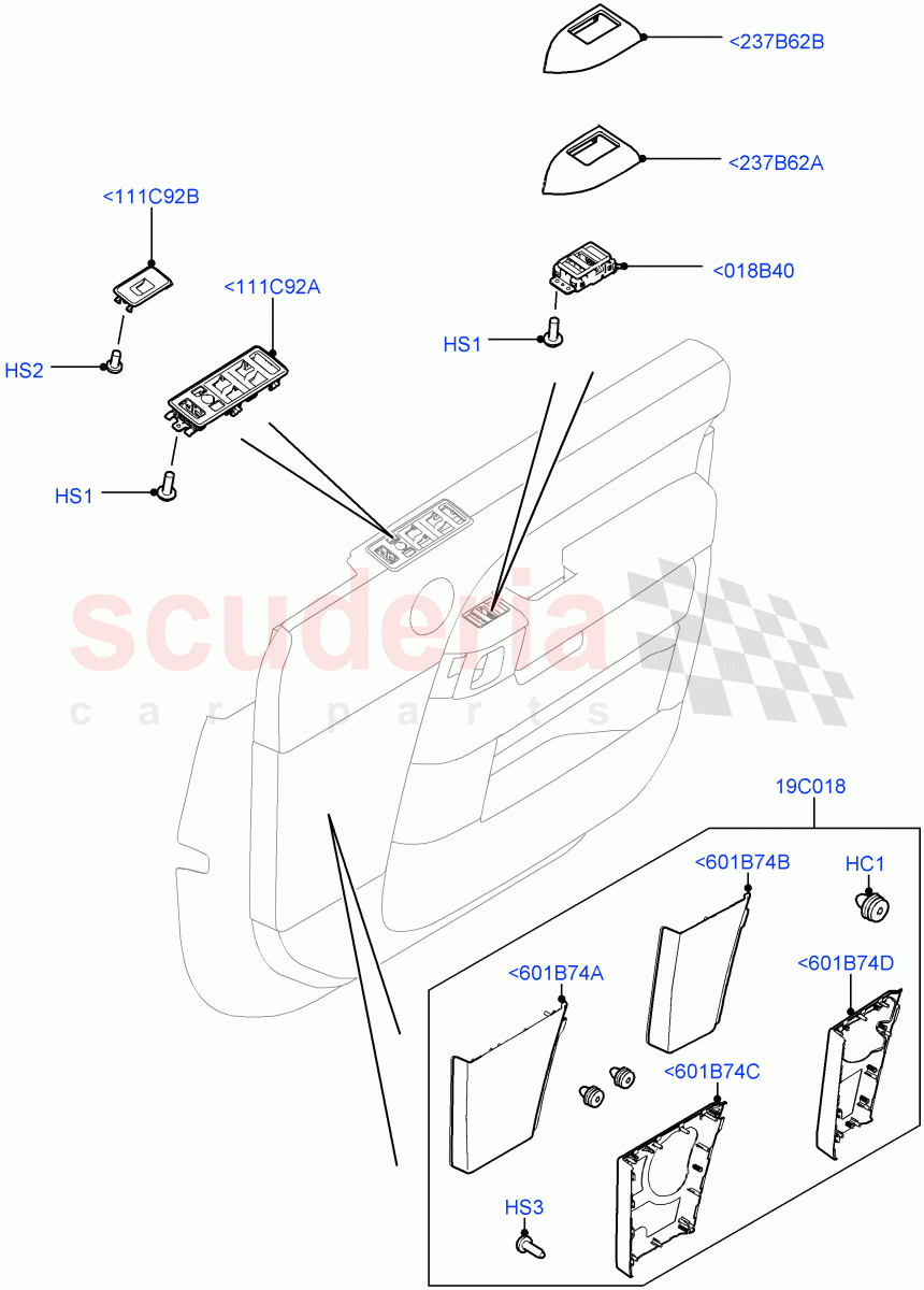 Front Door Trim Installation (For Switches, Speaker Grille) ((V) TOHA999999) of Land Rover Land Rover Range Rover (2012-2021) [2.0 Turbo Petrol GTDI]