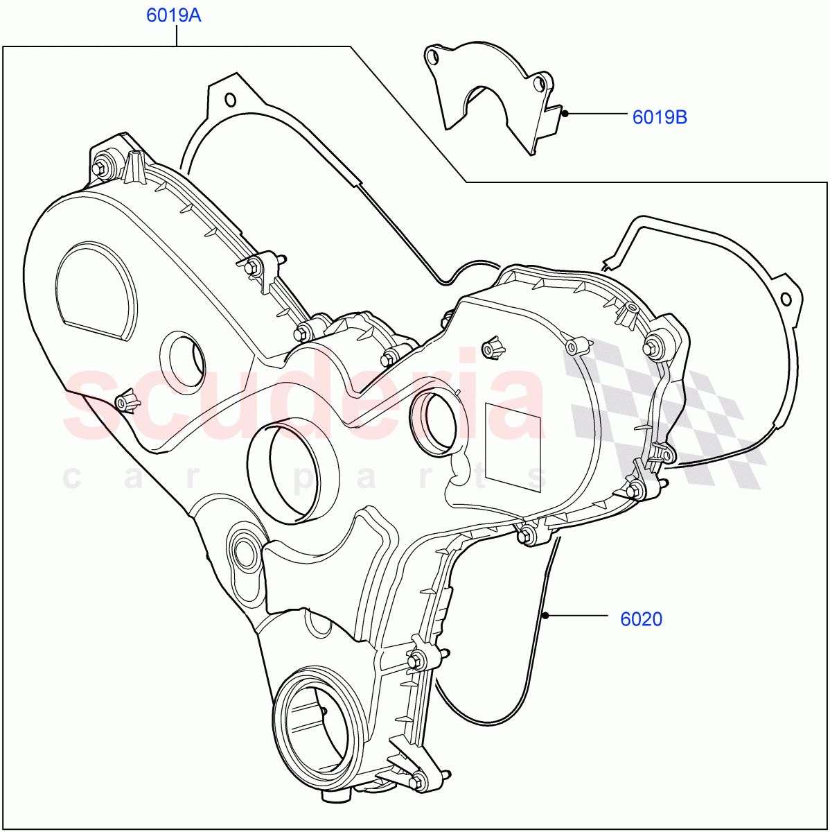 Timing Gear Covers(3.0 V6 Diesel)((V)FROMAA000001) of Land Rover Land Rover Discovery 4 (2010-2016) [3.0 Diesel 24V DOHC TC]