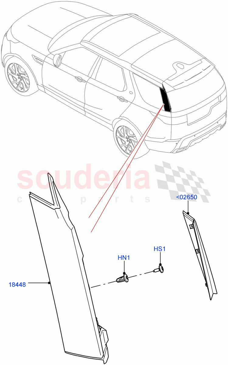 Luggage Compartment Door(Solihull Plant Build, Finishers)((V)FROMHA000001) of Land Rover Land Rover Discovery 5 (2017+) [3.0 I6 Turbo Petrol AJ20P6]