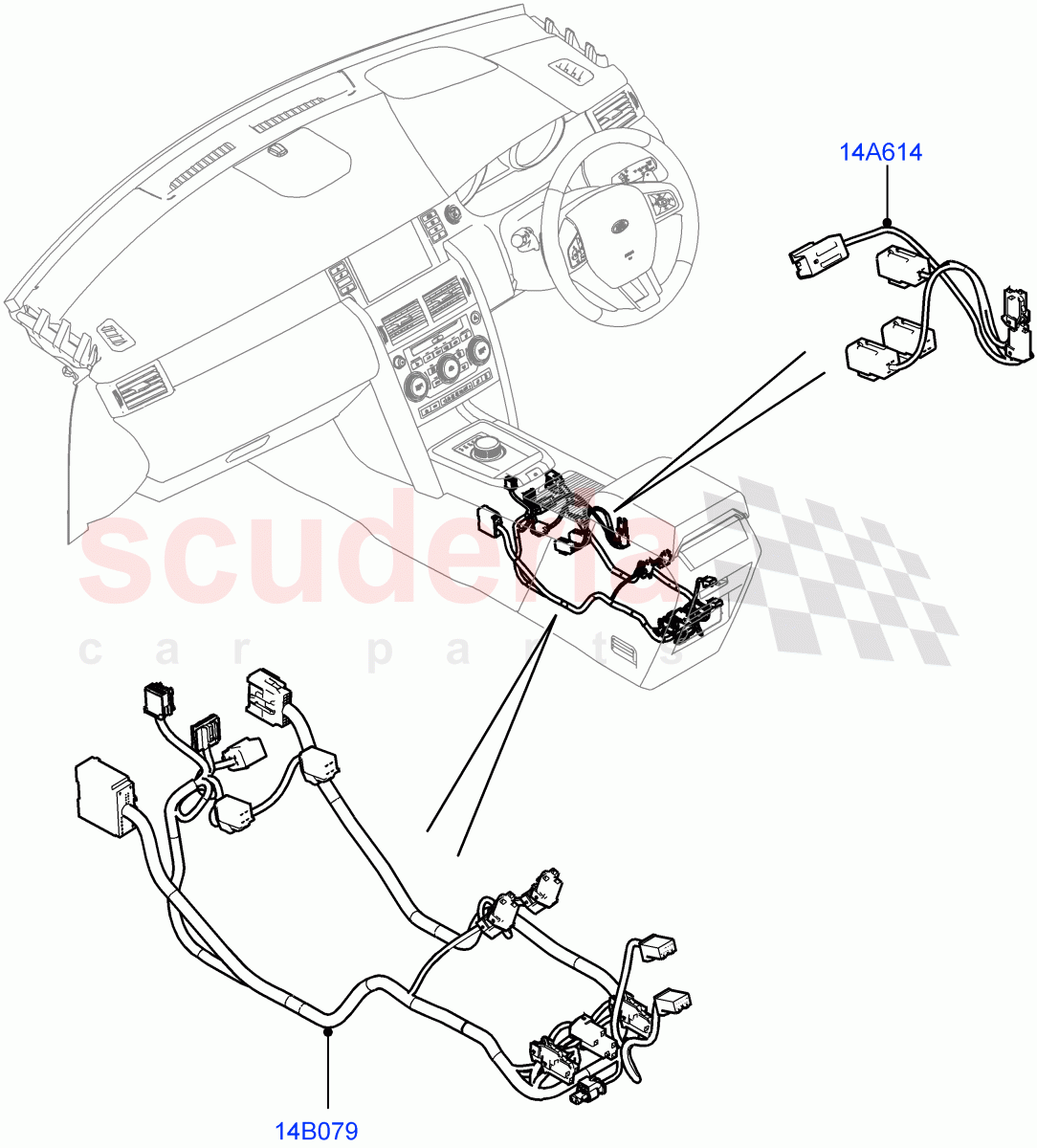 Electrical Wiring - Engine And Dash (Console) (Halewood (UK)) ((V) TOKH999999) of Land Rover Land Rover Discovery Sport (2015+) [2.0 Turbo Diesel AJ21D4]