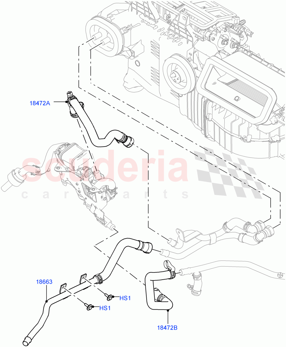 Heater Hoses (Front) (3.0 V6 Diesel, With Fuel Fired Heater) ((V) FROMKA000001) of Land Rover Land Rover Range Rover (2012-2021) [3.0 Diesel 24V DOHC TC]