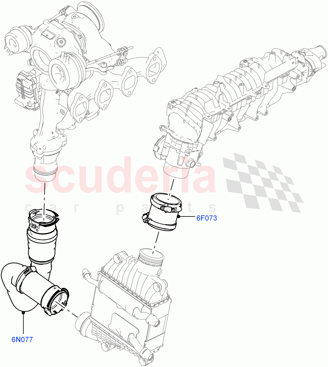 Intercooler/Air Ducts And Hoses (Solihull Plant Build) (2.0L I4 DSL HIGH DOHC AJ200) ((V) FROMHA000001) of Land Rover Land Rover Discovery 5 (2017+) [2.0 Turbo Diesel]