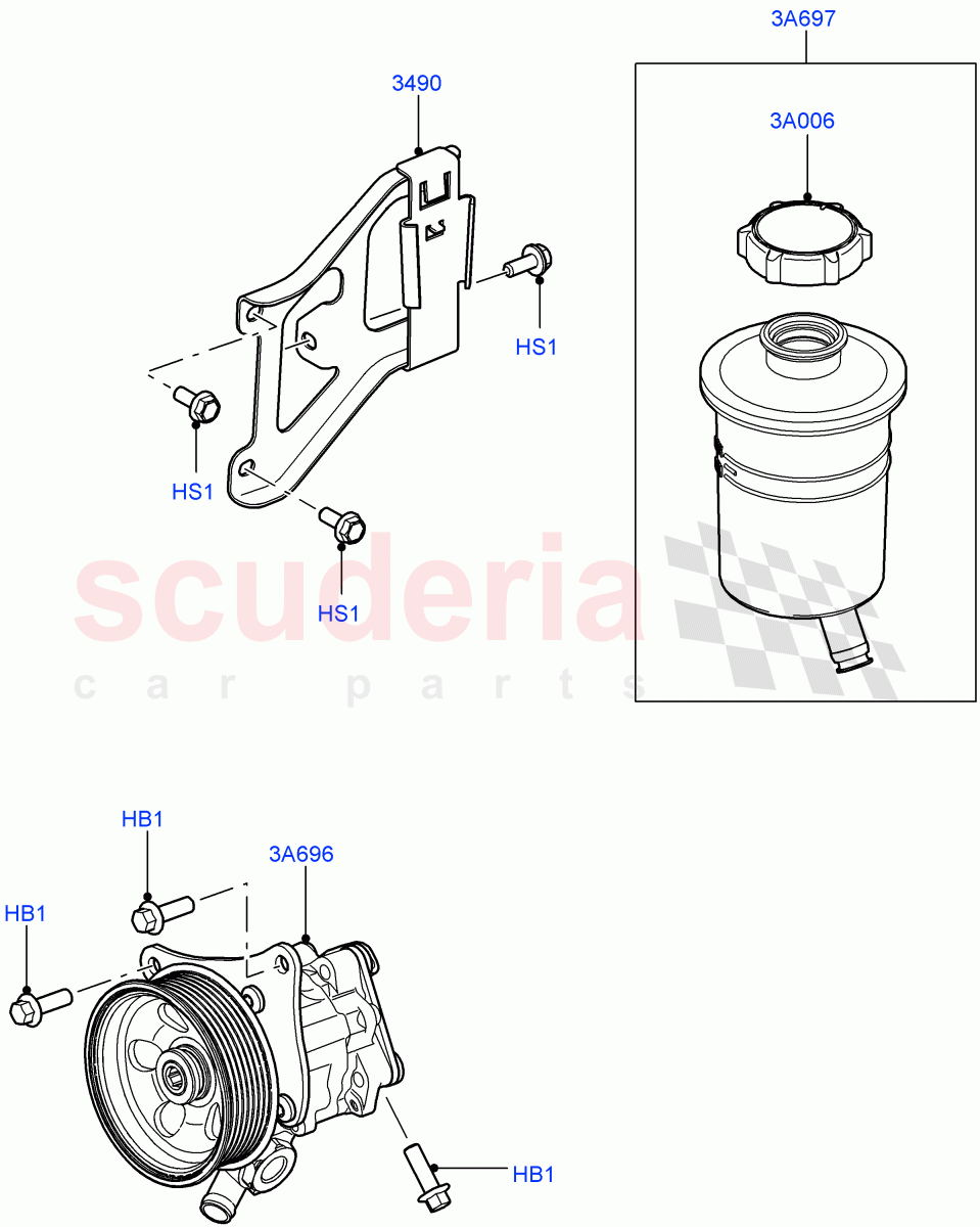 Power Steering Pump Mounting (3.6L V8 32V DOHC EFi Diesel Lion) ((V) FROMAA000001) of Land Rover Land Rover Range Rover (2010-2012) [5.0 OHC SGDI NA V8 Petrol]