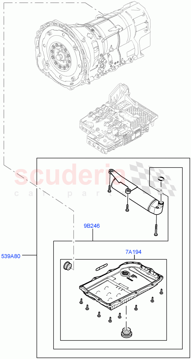 Valve Body - Main Control & Servo's(3.0L AJ20P6 Petrol High,8 Speed Auto Trans ZF 8HP76,4.4L DOHC DITC V8 Diesel,3.0L AJ20D6 Diesel High)((V)FROMKA000001) of Land Rover Land Rover Range Rover Velar (2017+) [3.0 Diesel 24V DOHC TC]