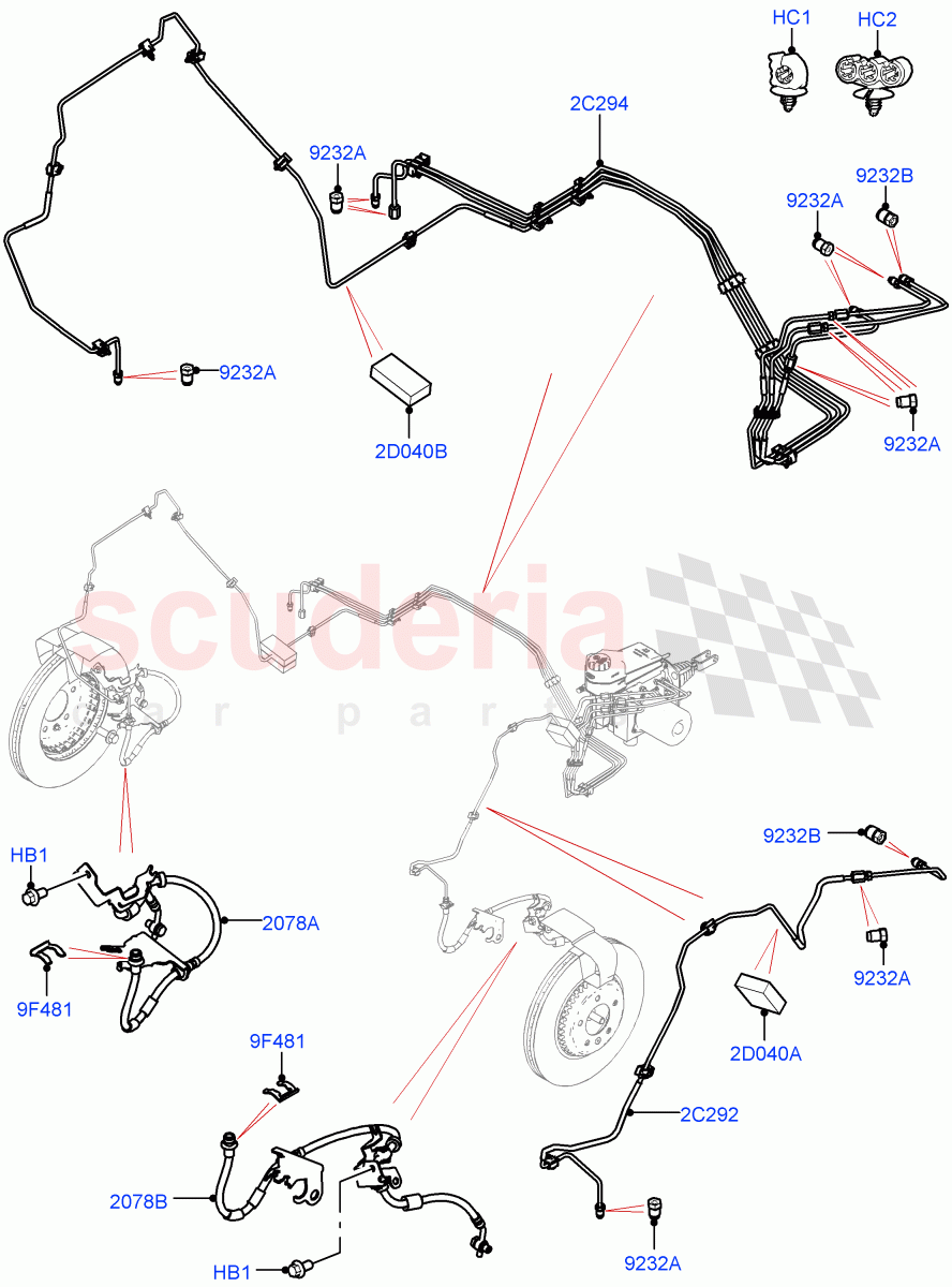 Front Brake Pipes(Nitra Plant Build)(LHD)((V)FROMM2000001) of Land Rover Land Rover Discovery 5 (2017+) [2.0 Turbo Petrol AJ200P]