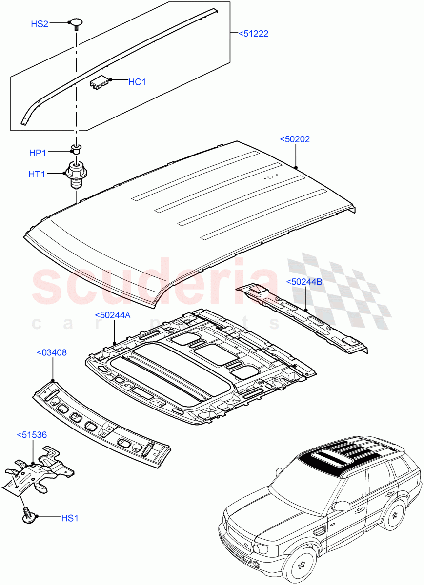 Roof - Sheet Metal (Less Sun Roof) ((V) FROMAA000001) of Land Rover Land Rover Range Rover Sport (2010-2013) [3.6 V8 32V DOHC EFI Diesel]