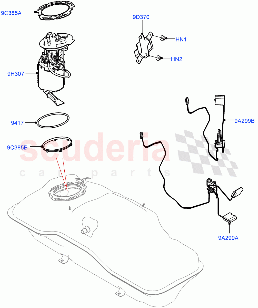 Fuel Pump And Sender Unit (1.5L AJ20P3 Petrol High PHEV, Halewood (UK)) ((V) FROMLH000001) of Land Rover Land Rover Discovery Sport (2015+) [1.5 I3 Turbo Petrol AJ20P3]