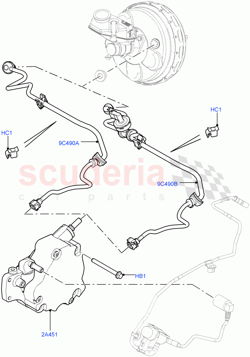 Vacuum Control And Air Injection (2.2L CR DI 16V Diesel) ((V) TOFH999999) of Land Rover Land Rover Range Rover Evoque (2012-2018) [2.2 Single Turbo Diesel]