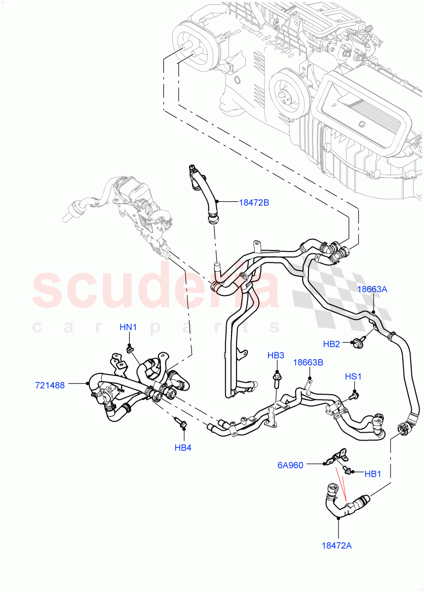 Heater Hoses(2.0L I4 High DOHC AJ200 Petrol,Fuel Heater W/Pk Heat With Remote,Fuel Fired Heater With Park Heat,With Fuel Fired Heater) of Land Rover Land Rover Defender (2020+) [2.0 Turbo Diesel]