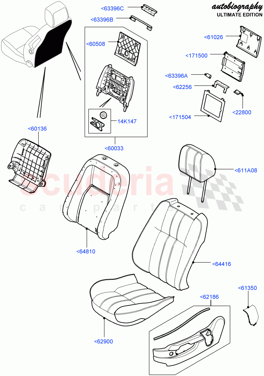 Front Seat Pads/Valances & Heating (Autobiography Ultimate Edition) ((V) FROMBA344356) of Land Rover Land Rover Range Rover (2010-2012) [4.4 DOHC Diesel V8 DITC]