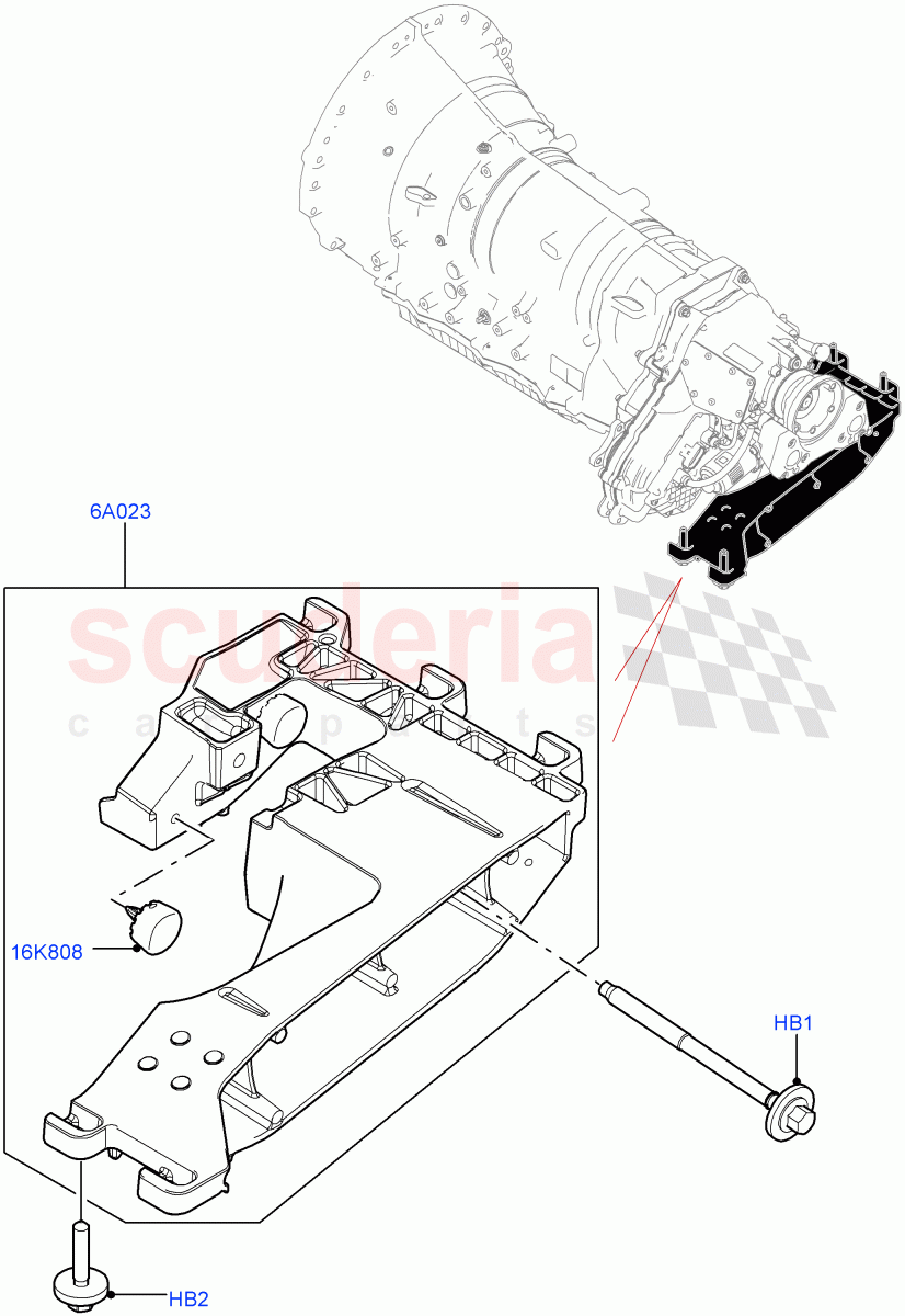 Transmission Mounting(3.0 V6 Diesel) of Land Rover Land Rover Range Rover Velar (2017+) [3.0 I6 Turbo Petrol AJ20P6]