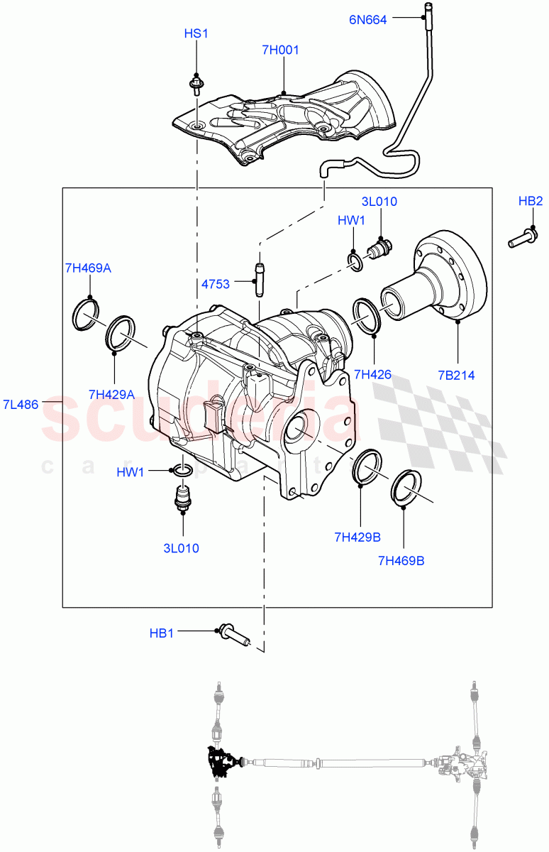 Front Axle Case (6 Speed Manual Trans M66 - AWD, Halewood (UK), 6 Speed Auto AWF21 AWD) ((V) TODH999999) of Land Rover Land Rover Range Rover Evoque (2012-2018) [2.2 Single Turbo Diesel]