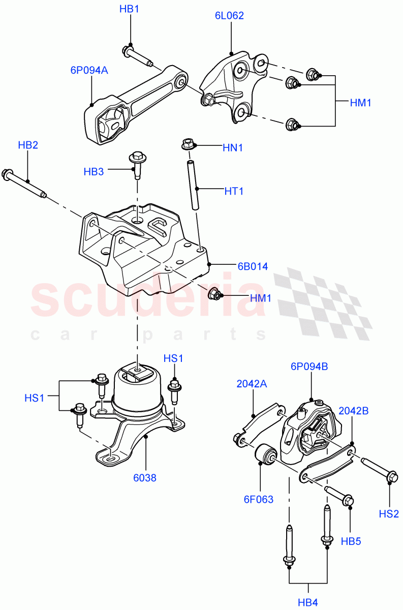 Engine Mounting (2.0L 16V TIVCT T/C 240PS Petrol, Changsu (China)) ((V) FROMEG000001) of Land Rover Land Rover Range Rover Evoque (2012-2018) [2.2 Single Turbo Diesel]