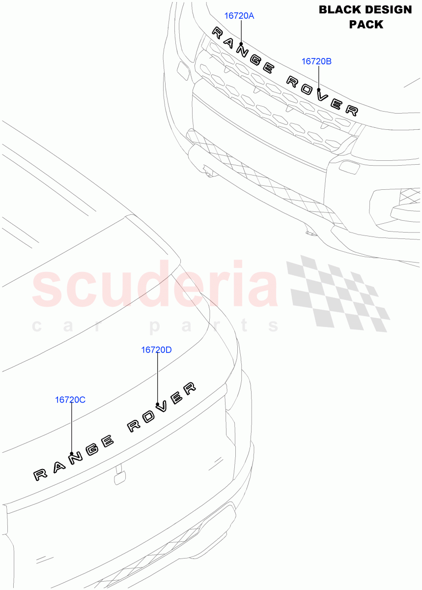 Name Plates(Halewood (UK),Black Pack)((V)FROMDH000001) of Land Rover Land Rover Range Rover Evoque (2012-2018) [2.0 Turbo Petrol AJ200P]