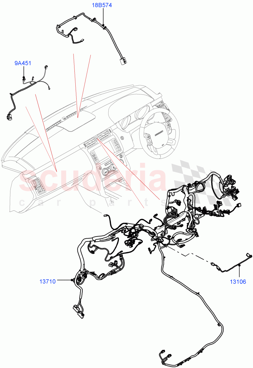 Facia Harness(Nitra Plant Build)((V)FROMK2000001) of Land Rover Land Rover Discovery 5 (2017+) [3.0 Diesel 24V DOHC TC]