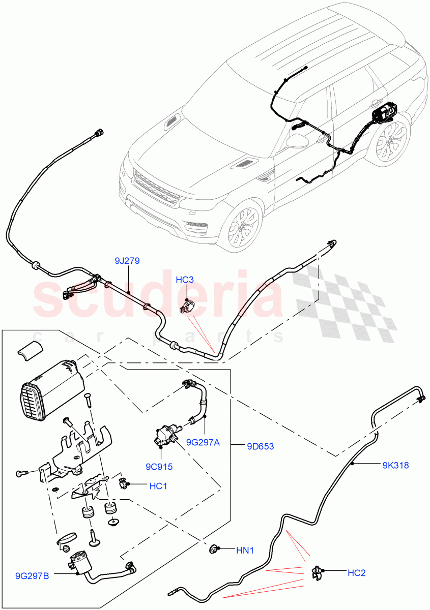 Fuel Lines (Middle East And North Africa (MENA) Markets) (EU2) ((V) TOEA999999) of Land Rover Land Rover Range Rover Sport (2014+) [3.0 DOHC GDI SC V6 Petrol]