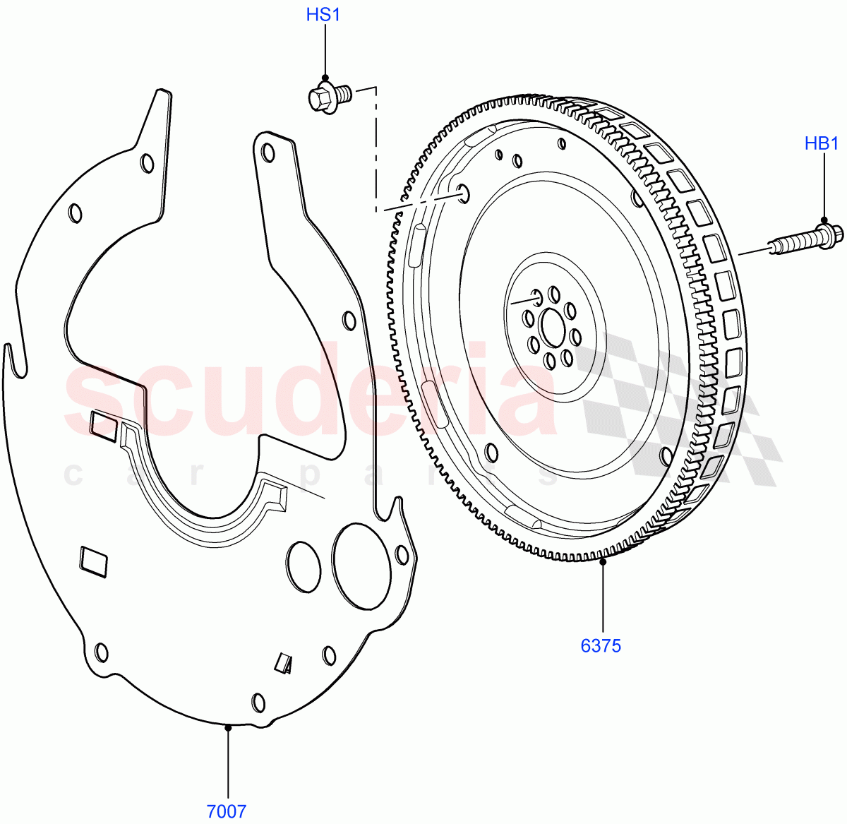 Flywheel (Cologne V6 4.0 EFI (SOHC)) ((V) FROMAA000001) of Land Rover Land Rover Discovery 4 (2010-2016) [4.0 Petrol V6]