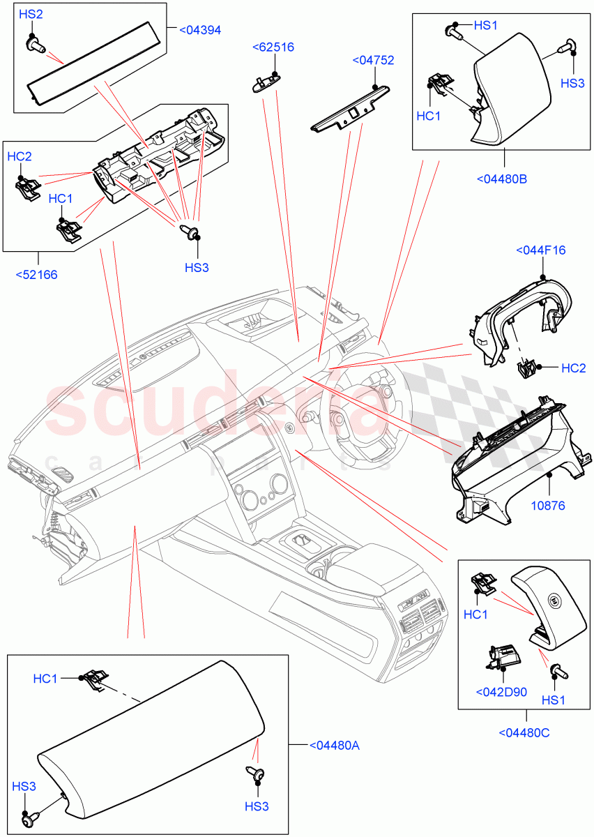 Instrument Panel (Centre, External) (Changsu (China)) ((V) FROMKG446857) of Land Rover Land Rover Discovery Sport (2015+) [2.0 Turbo Petrol AJ200P]