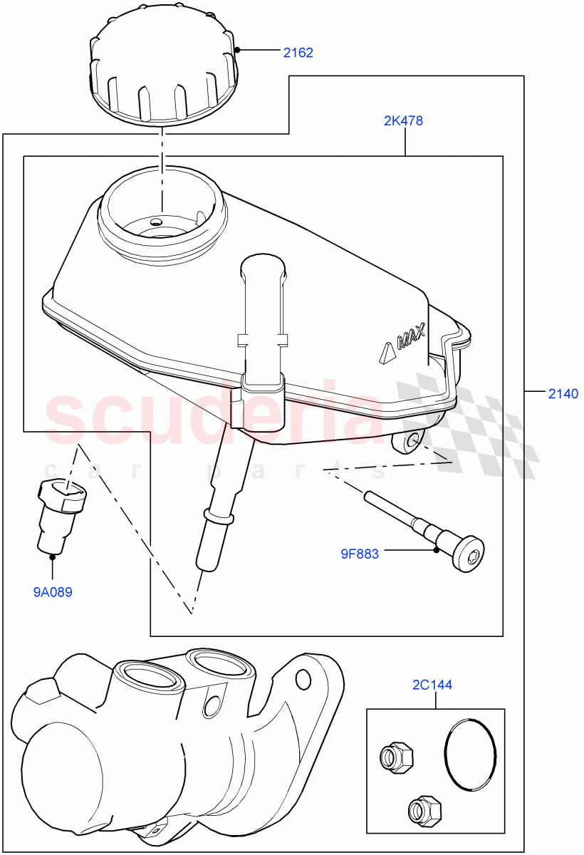 Master Cylinder - Brake System(Halewood (UK))((V)TOFH999999) of Land Rover Land Rover Range Rover Evoque (2012-2018) [2.0 Turbo Diesel]