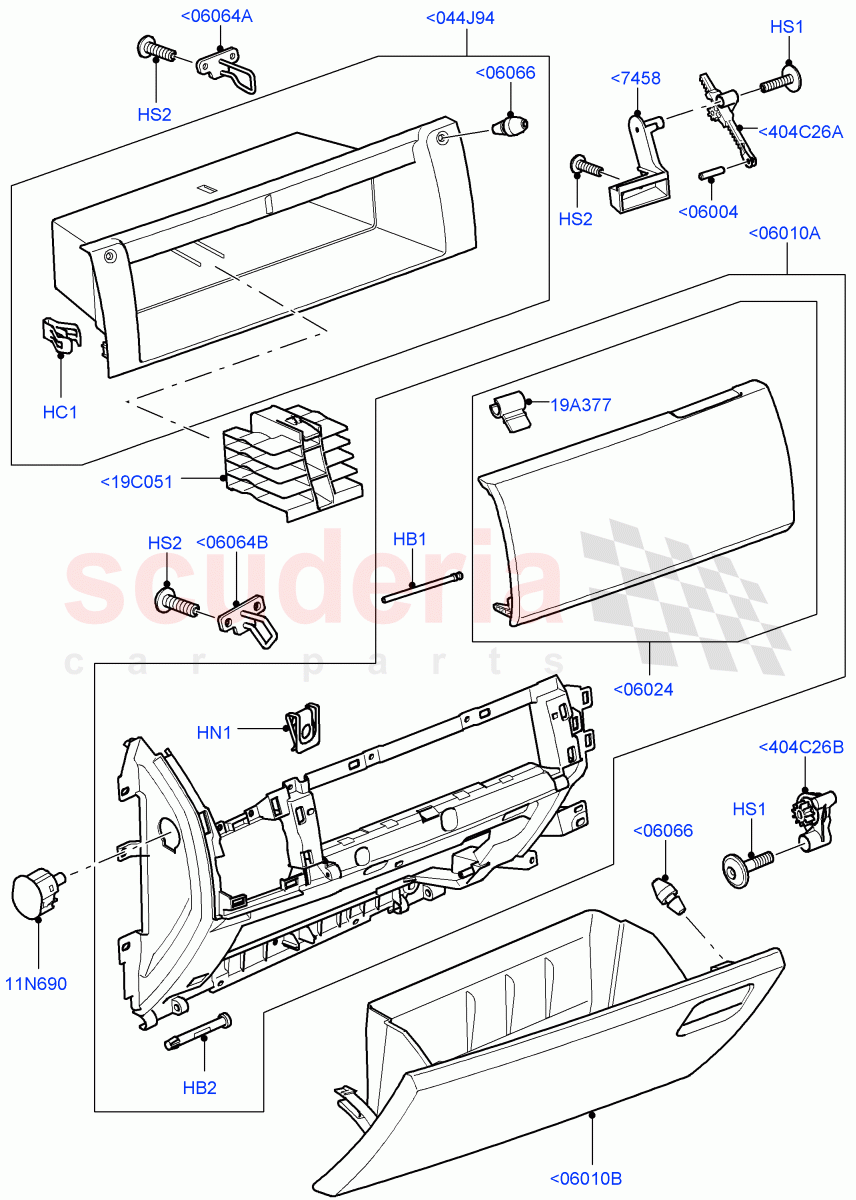 Glove Box ((V) FROMAA000001) of Land Rover Land Rover Discovery 4 (2010-2016) [3.0 DOHC GDI SC V6 Petrol]