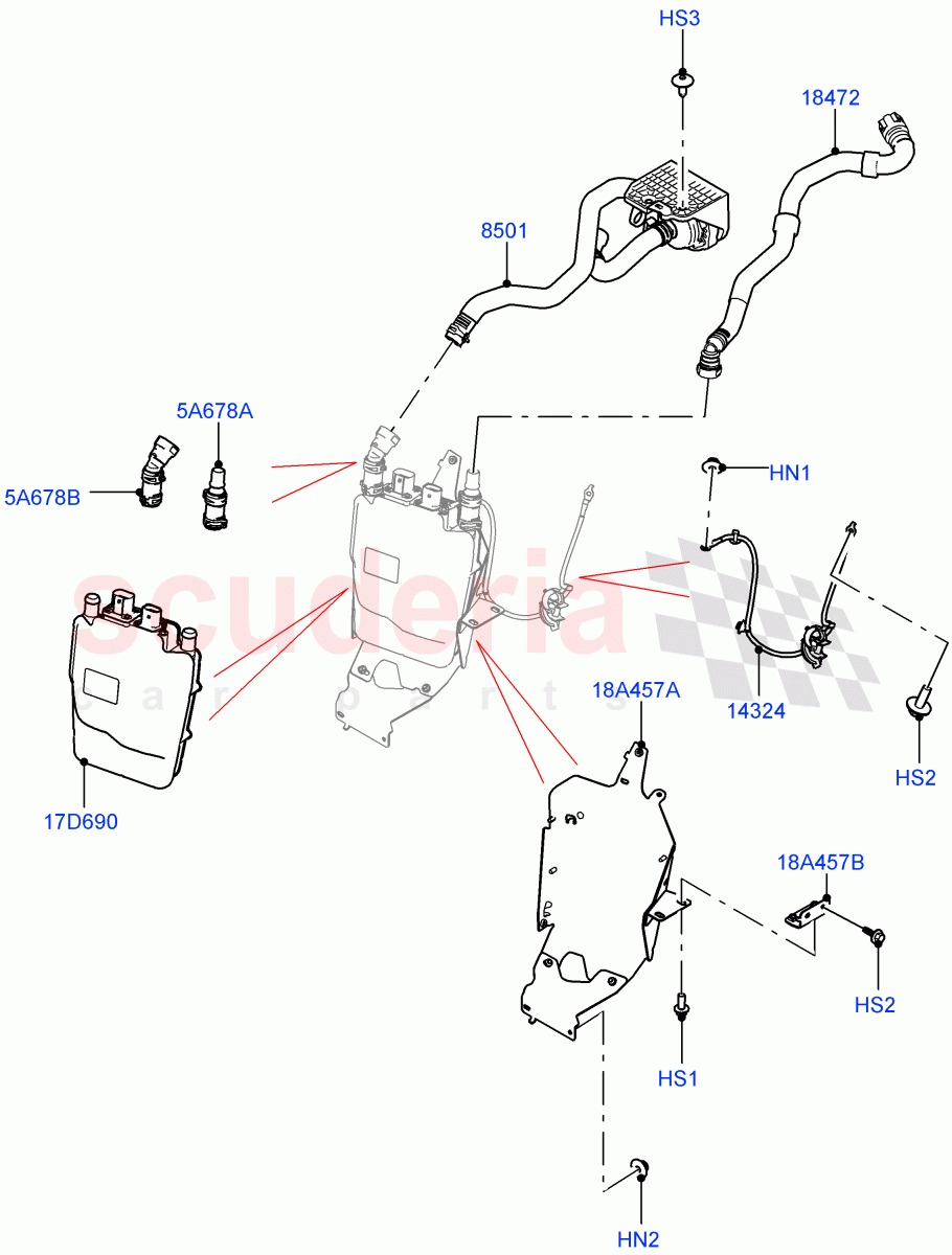 High Voltage Heater (1.5L AJ20P3 Petrol High PHEV, Changsu (China), Pre-Condition w/oFuel Operated Heat) ((V) FROMMG575835) of Land Rover Land Rover Range Rover Evoque (2019+) [2.0 Turbo Diesel AJ21D4]