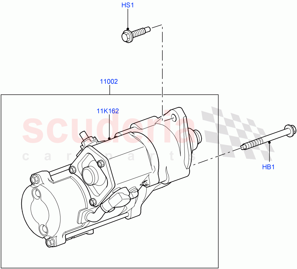 Starter Motor(AJ Petrol 4.4 V8 EFI (220KW)) of Land Rover Land Rover Range Rover Sport (2005-2009) [4.4 AJ Petrol V8]