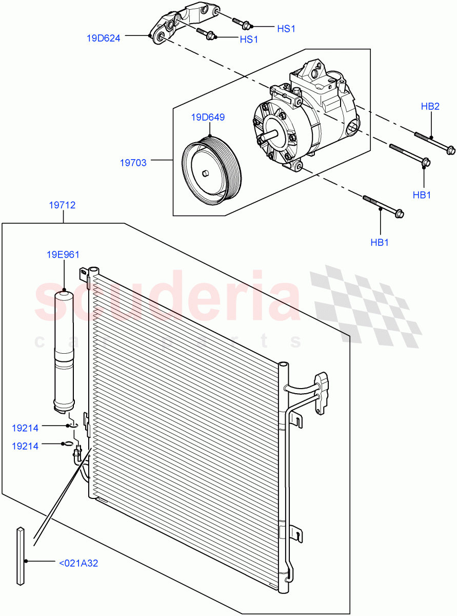 Air Conditioning Condensr/Compressr (Lion Diesel 2.7 V6 (140KW)) ((V) TO9A999999) of Land Rover Land Rover Range Rover Sport (2005-2009) [4.2 Petrol V8 Supercharged]