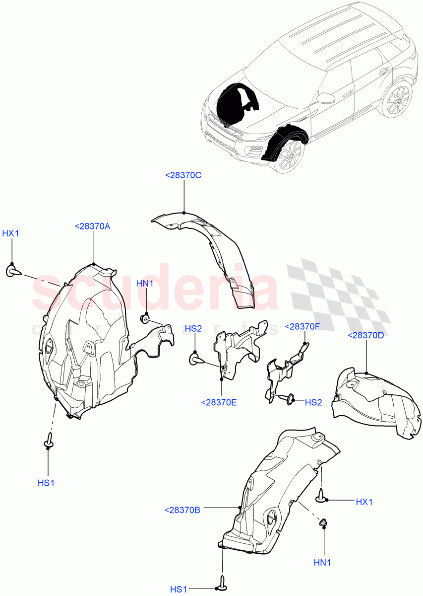 Front Panels, Aprons & Side Members (Wheelhouse) (Changsu (China)) ((V) FROMEG000001) of Land Rover Land Rover Range Rover Evoque (2012-2018) [2.2 Single Turbo Diesel]