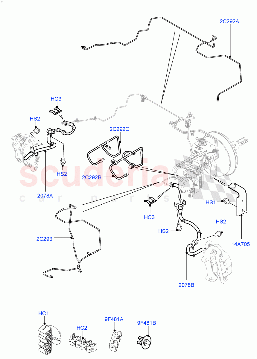 Front Brake Pipes (LHD) ((V) FROMAA000001) of Land Rover Land Rover Range Rover Sport (2010-2013) [3.0 Diesel 24V DOHC TC]