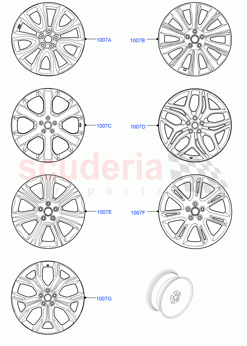 Wheels(Halewood (UK))((V)FROMEH000001) of Land Rover Land Rover Range Rover Evoque (2012-2018) [2.0 Turbo Petrol GTDI]