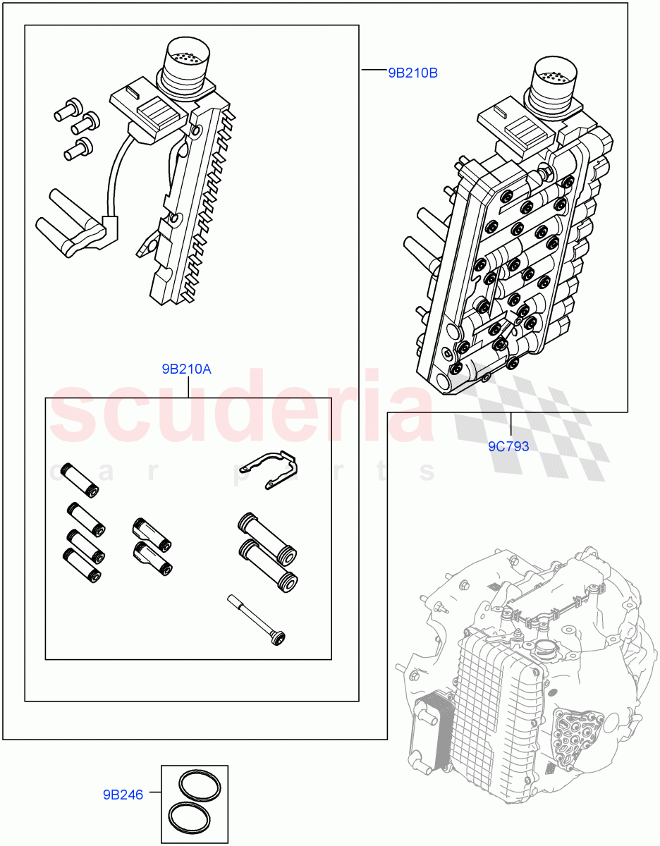 Valve Body - Main Control & Servo's(Hydraulic Control Unit Kit)(9 Speed Auto AWD,Halewood (UK))((V)FROMEH000001) of Land Rover Land Rover Discovery Sport (2015+) [1.5 I3 Turbo Petrol AJ20P3]