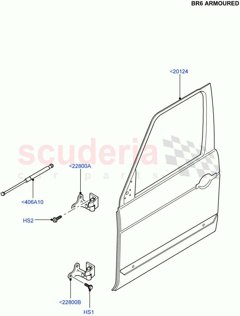 Front Doors, Hinges & Weatherstrips (With B6 Level Armouring) ((V) FROMAA000001) of Land Rover Land Rover Range Rover (2010-2012) [3.6 V8 32V DOHC EFI Diesel]