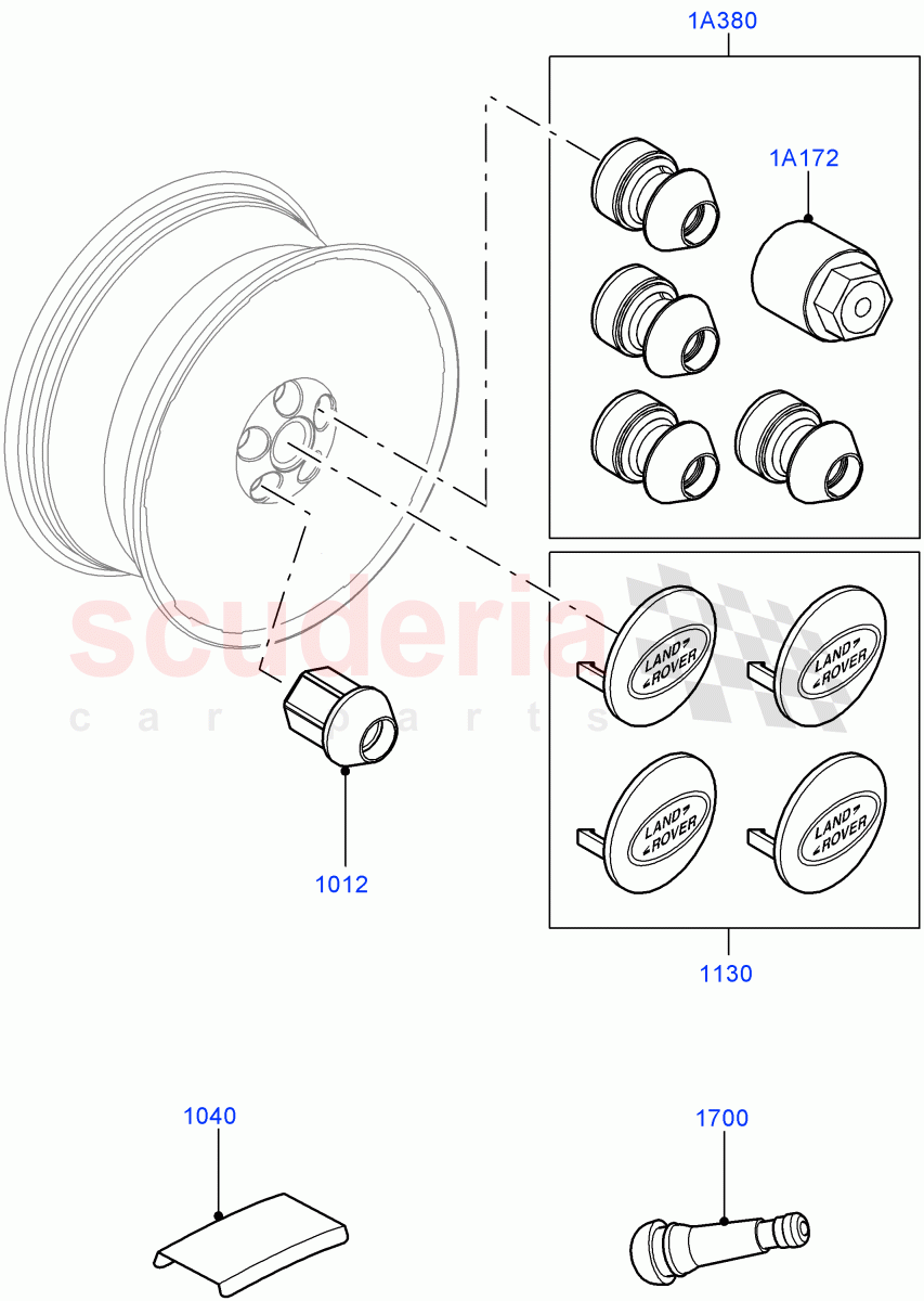 Wheels (Additional Equipment, Nitra Plant Build) ((V) FROMK2000001) of Land Rover Land Rover Discovery 5 (2017+) [3.0 I6 Turbo Petrol AJ20P6]