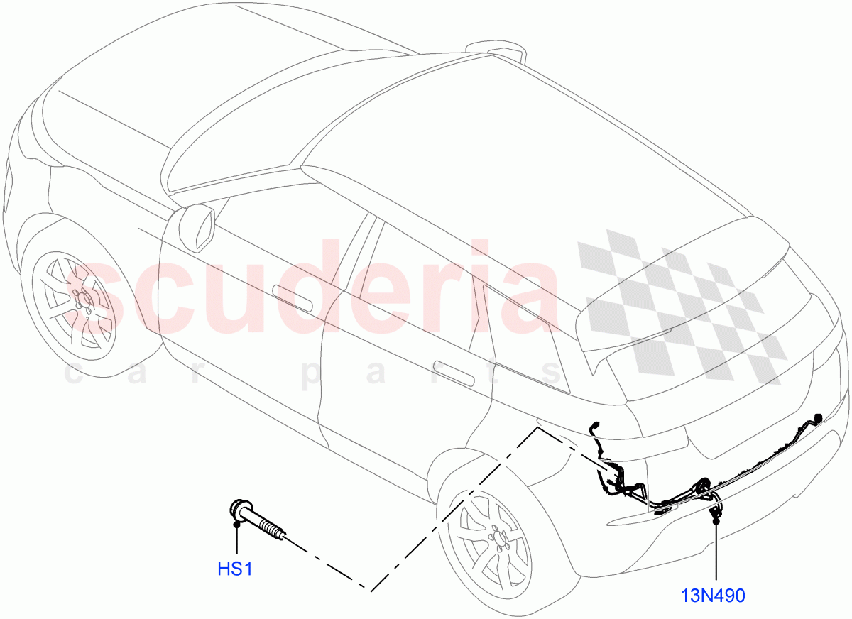 Electrical Wiring - Body And Rear (Towing) (Changsu (China), Tow Hitch Receiver 12 Pin Elec, Tow Hitch Elec Deployable Swan Neck, Tow Hitch Receiver NAS, Tow Hitch Man Detachable Swan Neck) of Land Rover Land Rover Range Rover Evoque (2019+) [2.0 Turbo Diesel]