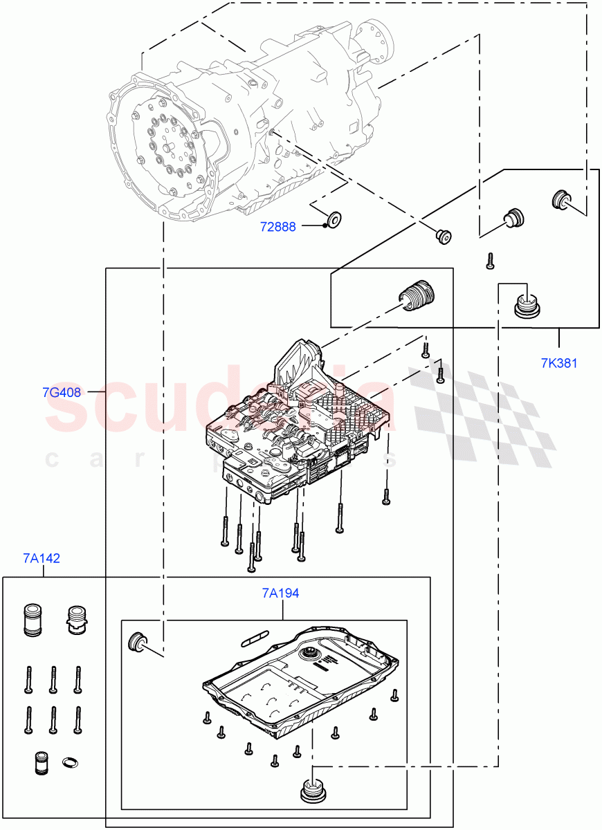 Valve Body - Main Control & Servo's(4.4L DOHC DITC V8 Diesel,8 Speed Auto Trans ZF 8HP76,3.0L AJ20P6 Petrol High,3.0L AJ20D6 Diesel High)((V)FROMKA000001) of Land Rover Land Rover Range Rover Sport (2014+) [2.0 Turbo Petrol AJ200P]