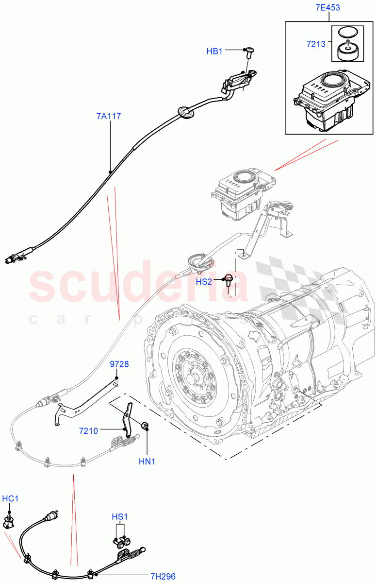 Gear Change-Automatic Transmission (Floor) (3.0 V6 Diesel, 8 Speed Auto Trans ZF 8HP70 4WD, 3.0L DOHC GDI SC V6 PETROL) ((V) FROMCA000001) of Land Rover Land Rover Range Rover Sport (2010-2013) [5.0 OHC SGDI SC V8 Petrol]