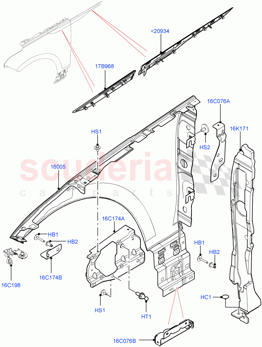 Dash Panel And Front Fenders of Land Rover Land Rover Range Rover Velar (2017+) [3.0 I6 Turbo Petrol AJ20P6]