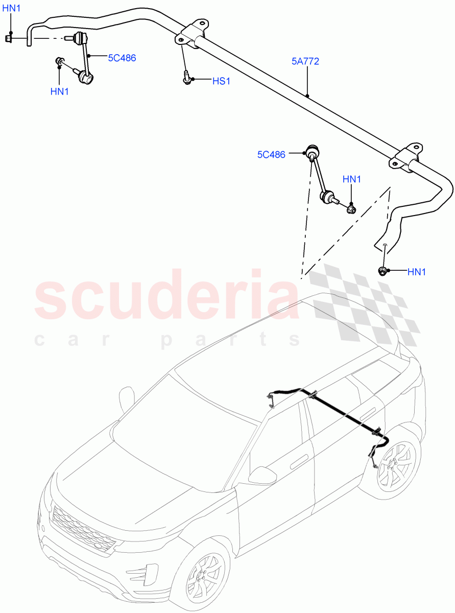 Rear Cross Member & Stabilizer Bar(Stabilizer Bar)(Itatiaia (Brazil)) of Land Rover Land Rover Range Rover Evoque (2019+) [2.0 Turbo Diesel AJ21D4]