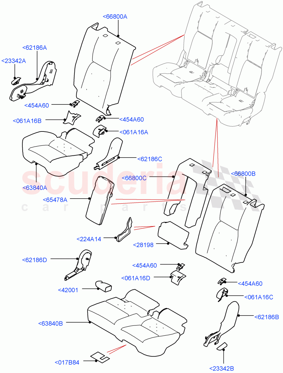 Rear Seat Pads/Valances & Heating (Itatiaia (Brazil), 60/40 Load Through With Slide) ((V) FROMGT000001) of Land Rover Land Rover Discovery Sport (2015+) [2.0 Turbo Diesel AJ21D4]