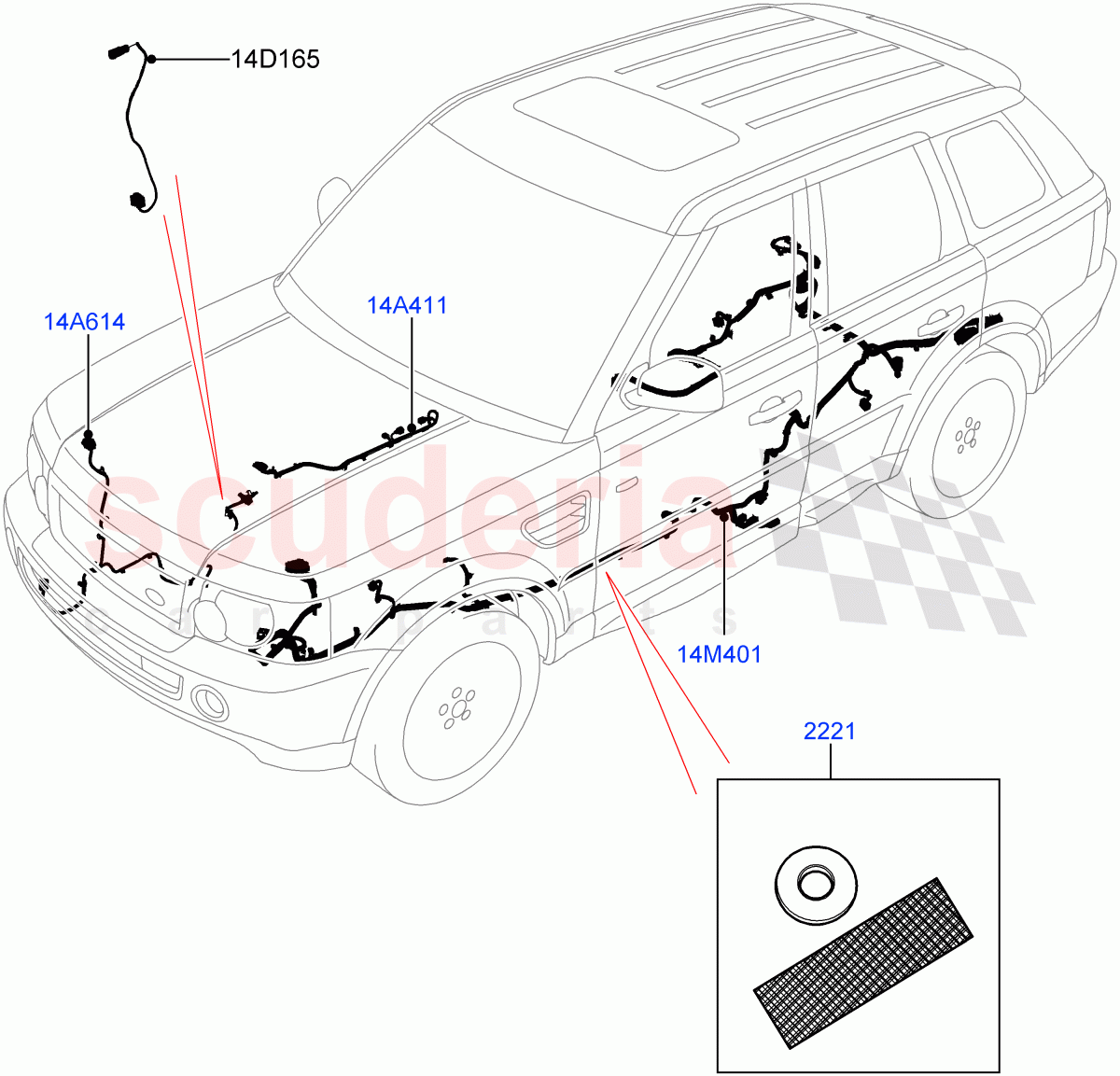 Electrical Wiring - Chassis((V)FROMAA000001) of Land Rover Land Rover Range Rover Sport (2010-2013) [5.0 OHC SGDI NA V8 Petrol]