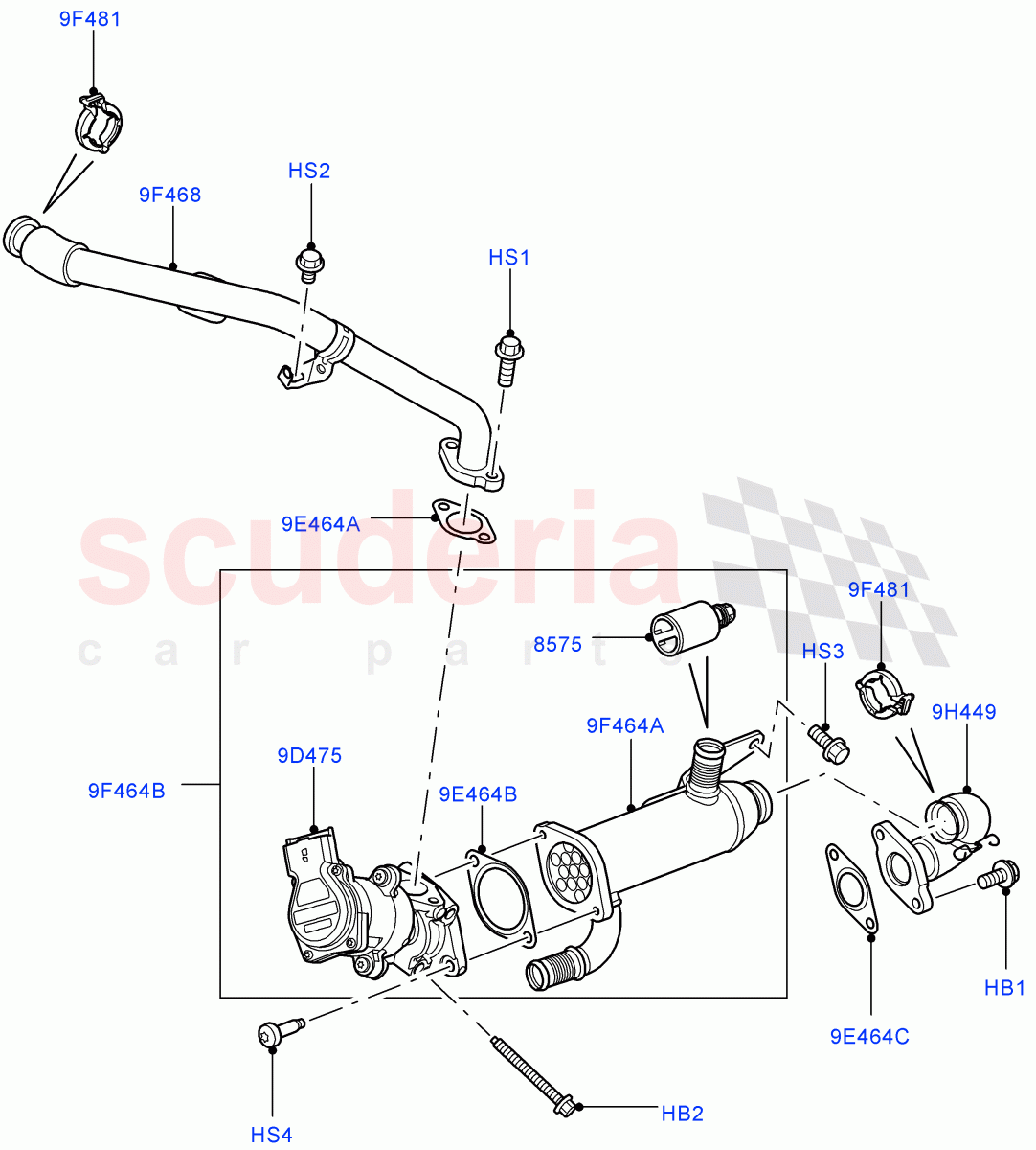 Exhaust Gas Recirculation (Lion Diesel 2.7 V6 (140KW)) ((V) TO9A999999) of Land Rover Land Rover Range Rover Sport (2005-2009) [2.7 Diesel V6]