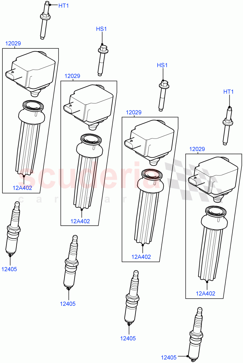 Ignition Coil And Wires/Spark Plugs (2.0L 16V TIVCT T/C 240PS Petrol, Itatiaia (Brazil)) ((V) FROMGT000001) of Land Rover Land Rover Discovery Sport (2015+) [2.0 Turbo Petrol GTDI]