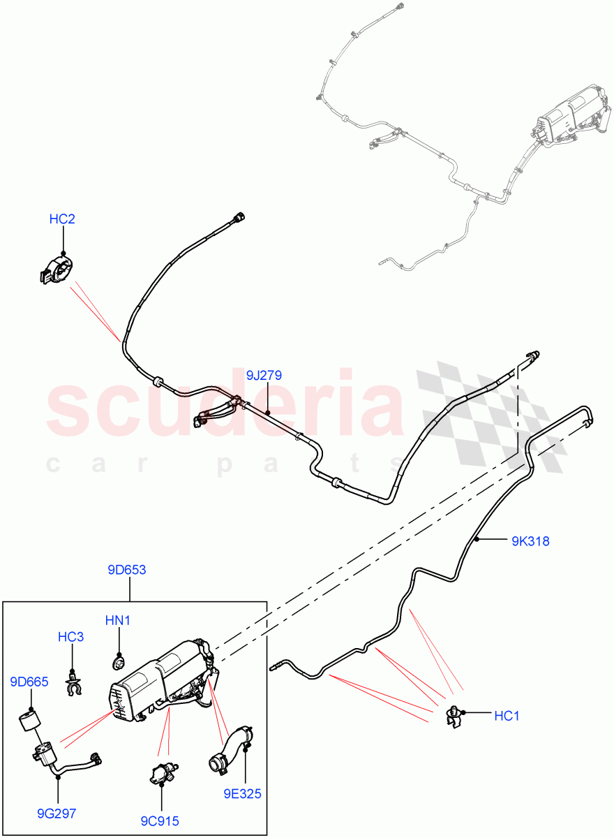 Fuel Lines (Rear) (3.0L DOHC GDI SC V6 PETROL, Pet Tank With Leak Det - Lrg Filter, Petrol Tank With Leak Detection) ((V) FROMKA000001) of Land Rover Land Rover Range Rover Sport (2014+) [3.0 DOHC GDI SC V6 Petrol]