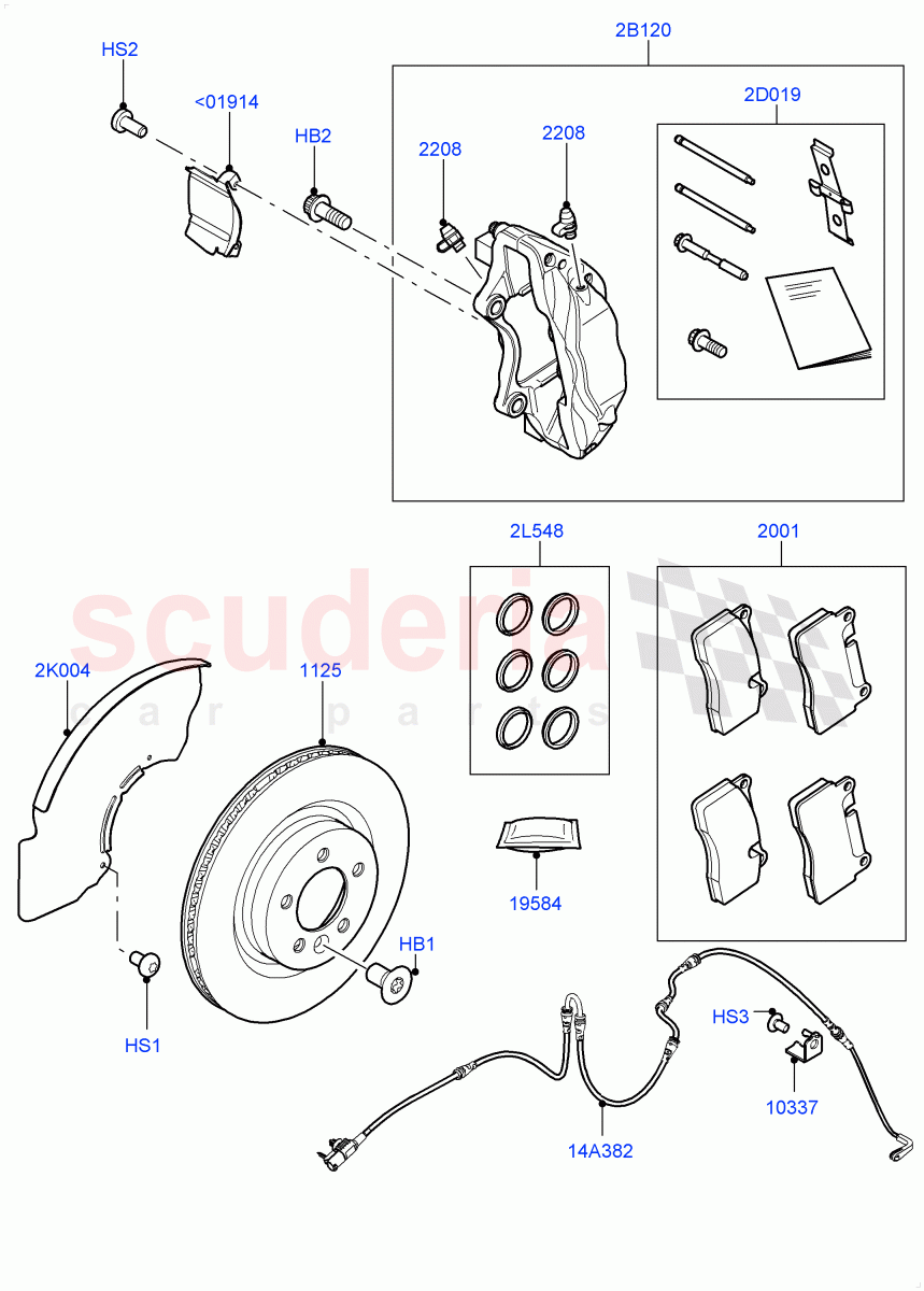 Front Brake Discs And Calipers (Front Disc And Caliper Size 19, Disc And Caliper Size-Frt 19/RR 19) ((V) FROMJA000001) of Land Rover Land Rover Range Rover (2012-2021) [3.0 I6 Turbo Petrol AJ20P6]